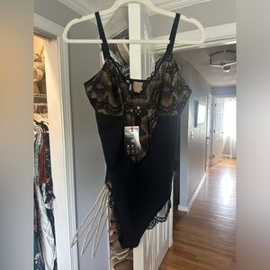 Black lace body suit